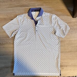 Greyson Purple and White Geometric Polo Shirt